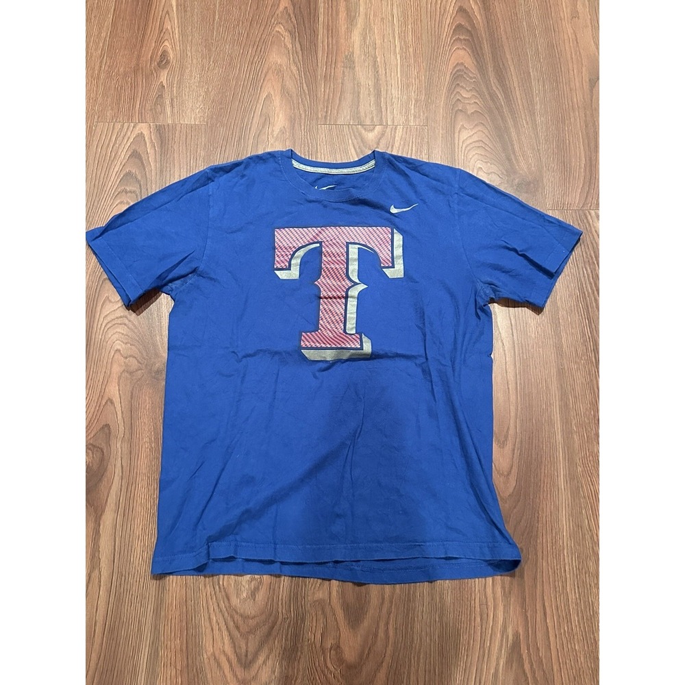 Texas‎ Rangers MLB Nike Royal Blue Jersey Style T-Shirt Men's Medium